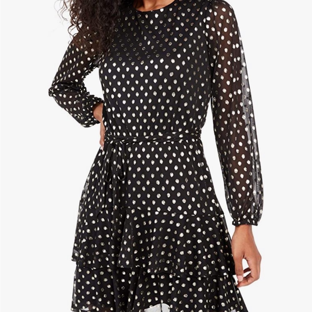 Black and Gold Polka Dot Dress